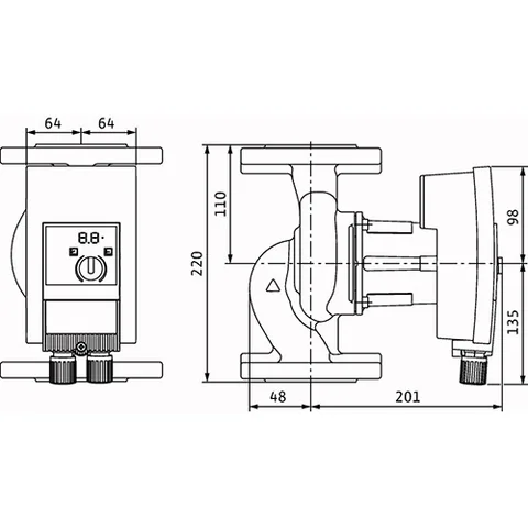 Wilo Yonos Maxo 40 0,5-8 M Frekans Konvektörlü Sirkülasyon Pompası -Tekli-Pn10