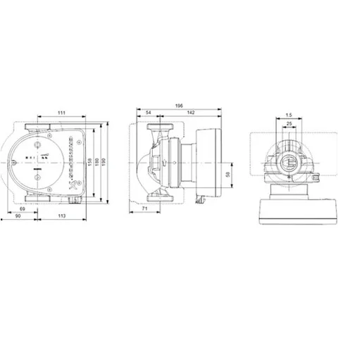 Grundfos - Magna1 25-60 180 1X230V Pn10 Sirkülasyon Pompası