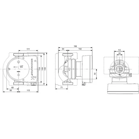 Grundfos - Magna1 25-120 180 1x230V Pn10 Sirkülasyon Pompası